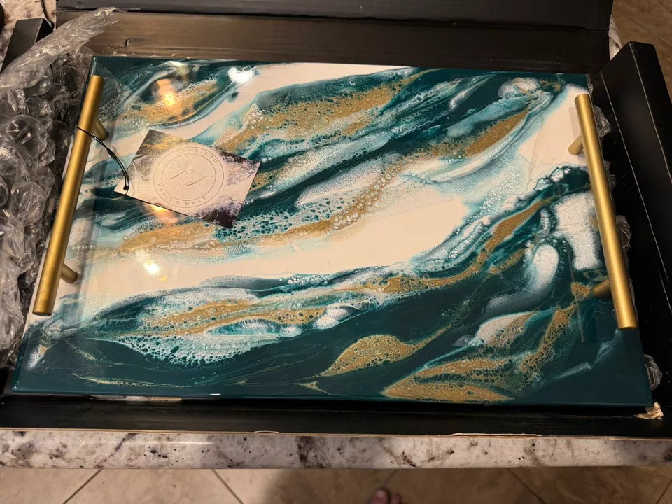 Acrylic Serving Tray- Ocean Vibes