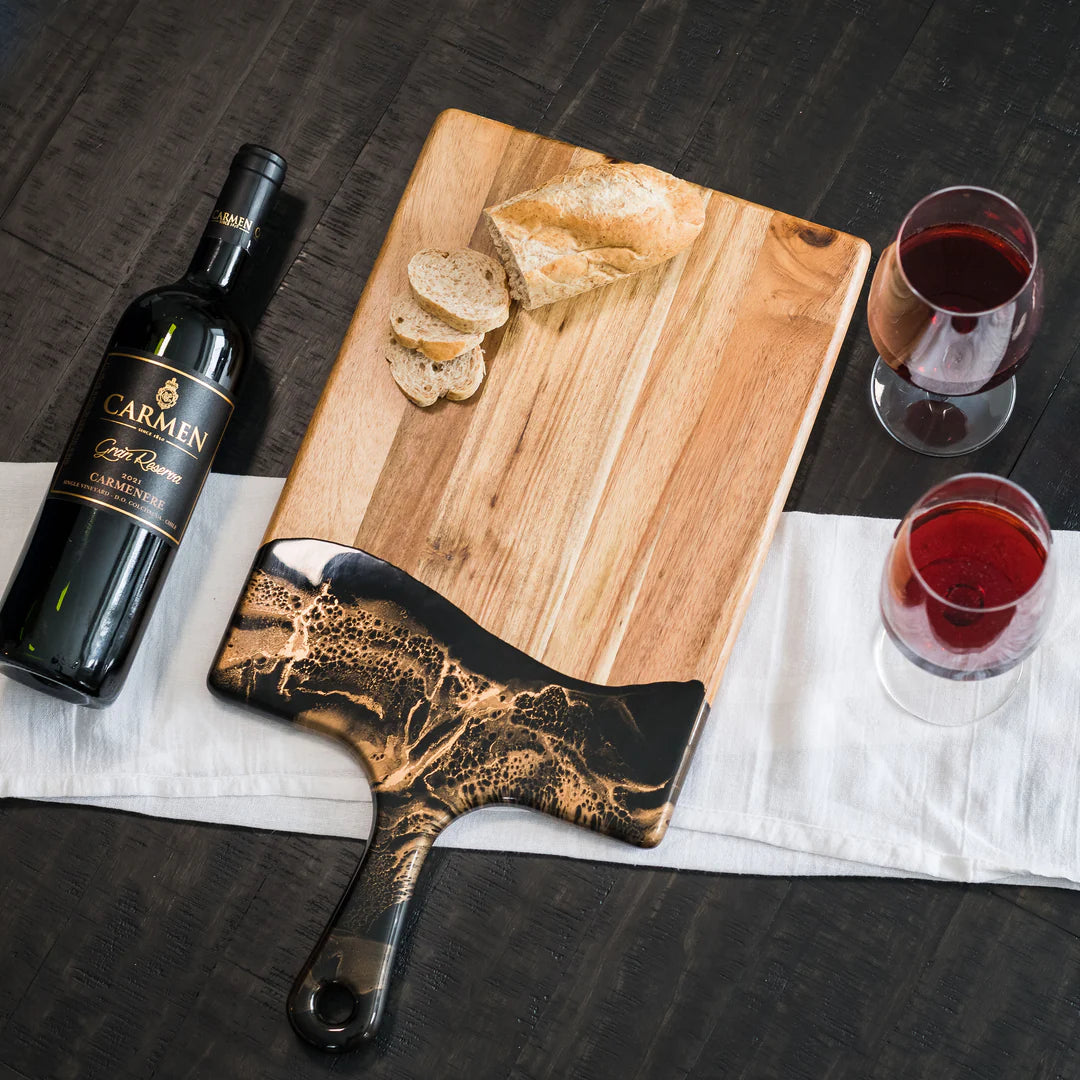 Acacia Cheese Board-Black Ember-Lg