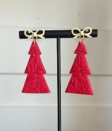 Lace Tree Earring - Red