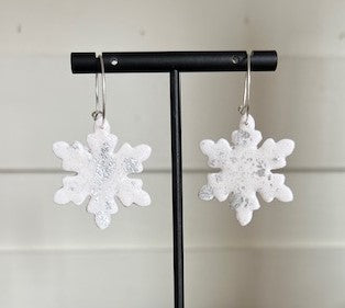 Snowflake Foil Hoop Earrings