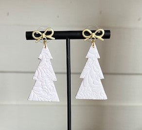 Lace Tree Earring - White