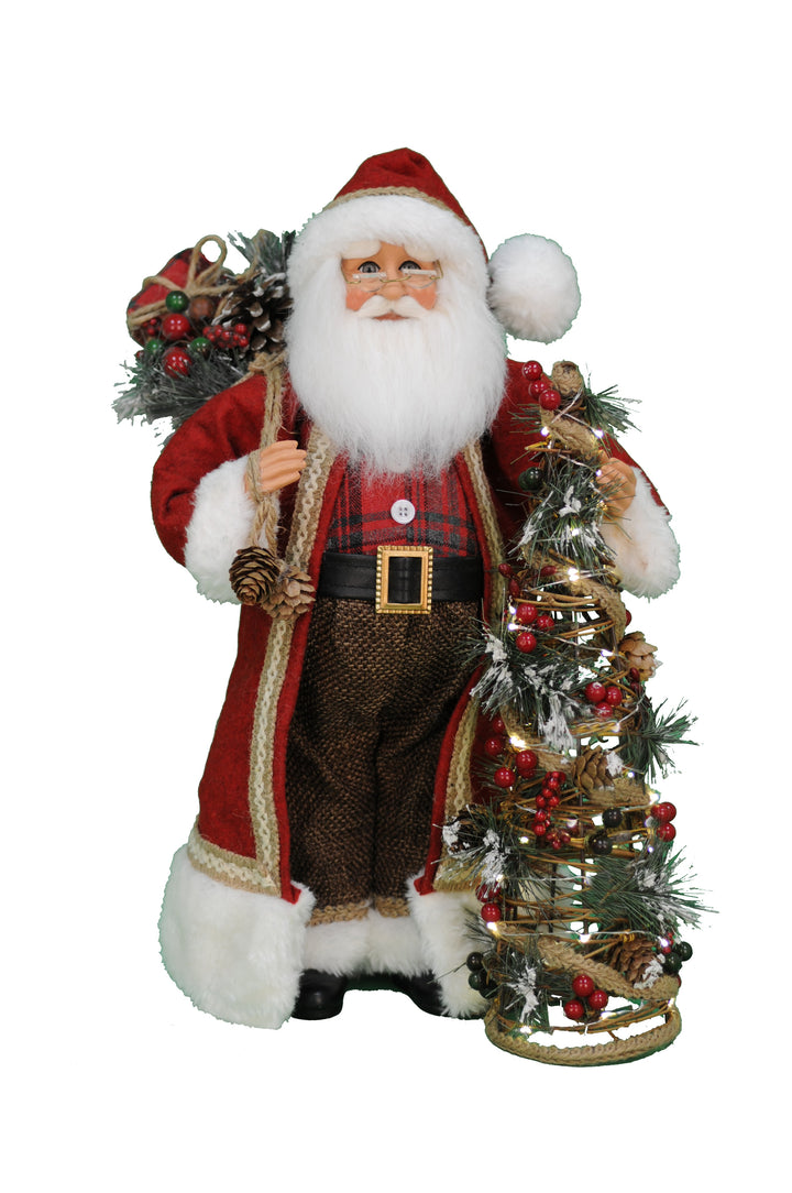 Woodland Pine Santa - Lighted