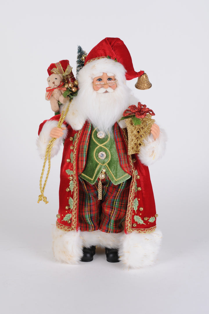 Traditional Tartan Santa - Lighted