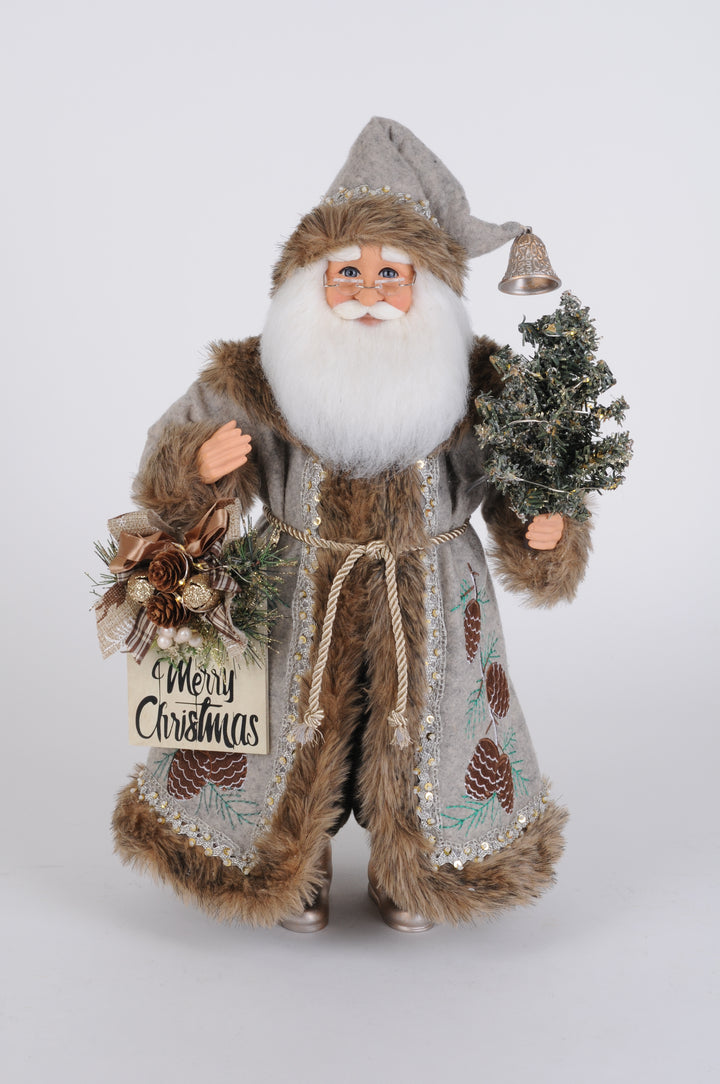 Silver Pine Santa - Lighted