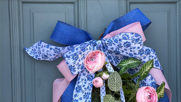 Fern Swag with Chinoiserie Bow - 30"