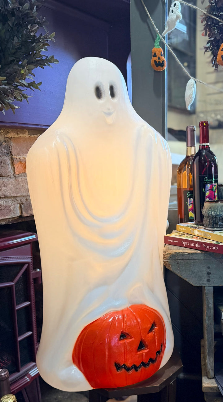 VV Halloween Ghost w Pumpkin Blow Mold - TPI -1991 - 33" H x 14"  W