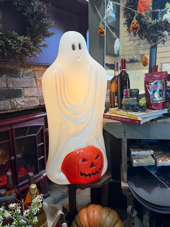 VV Halloween Ghost w Pumpkin Blow Mold - TPI -1991 - 33" H x 14"  W