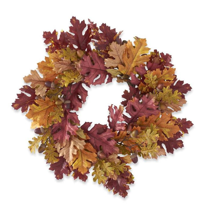 Muti Color Fall Oak Leaves Candle Ring