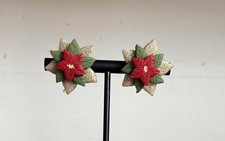 Poinsettia Stud Earrings