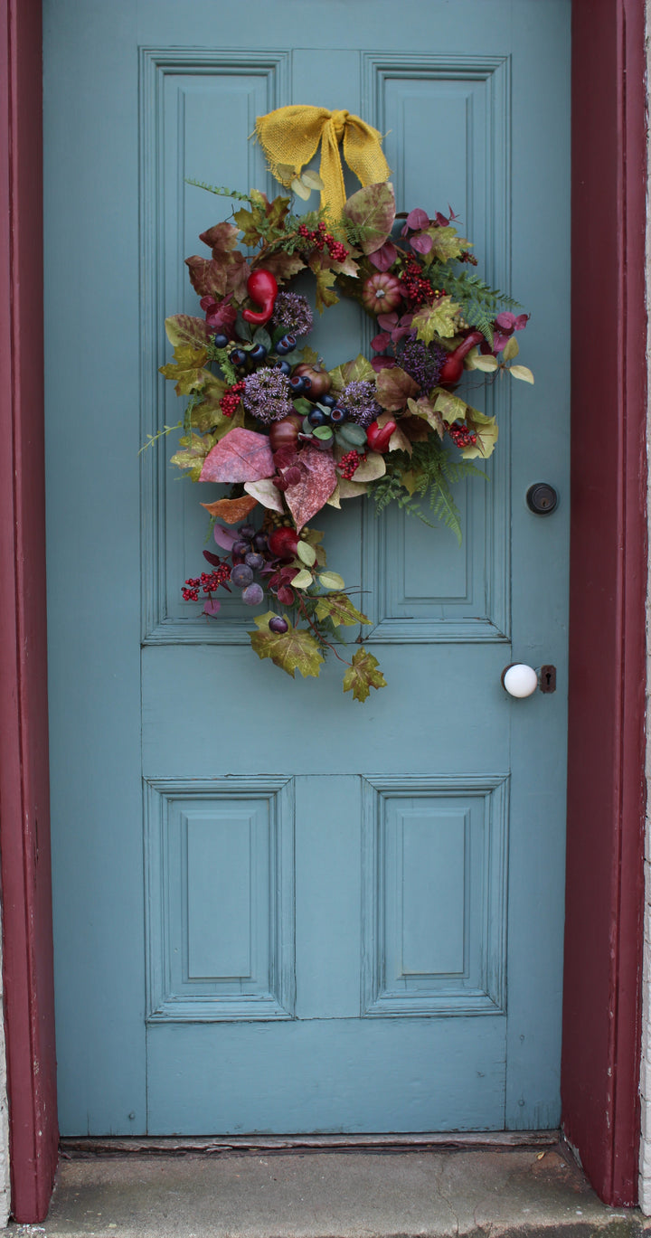 Plum Pumpkin Gourd Wreath