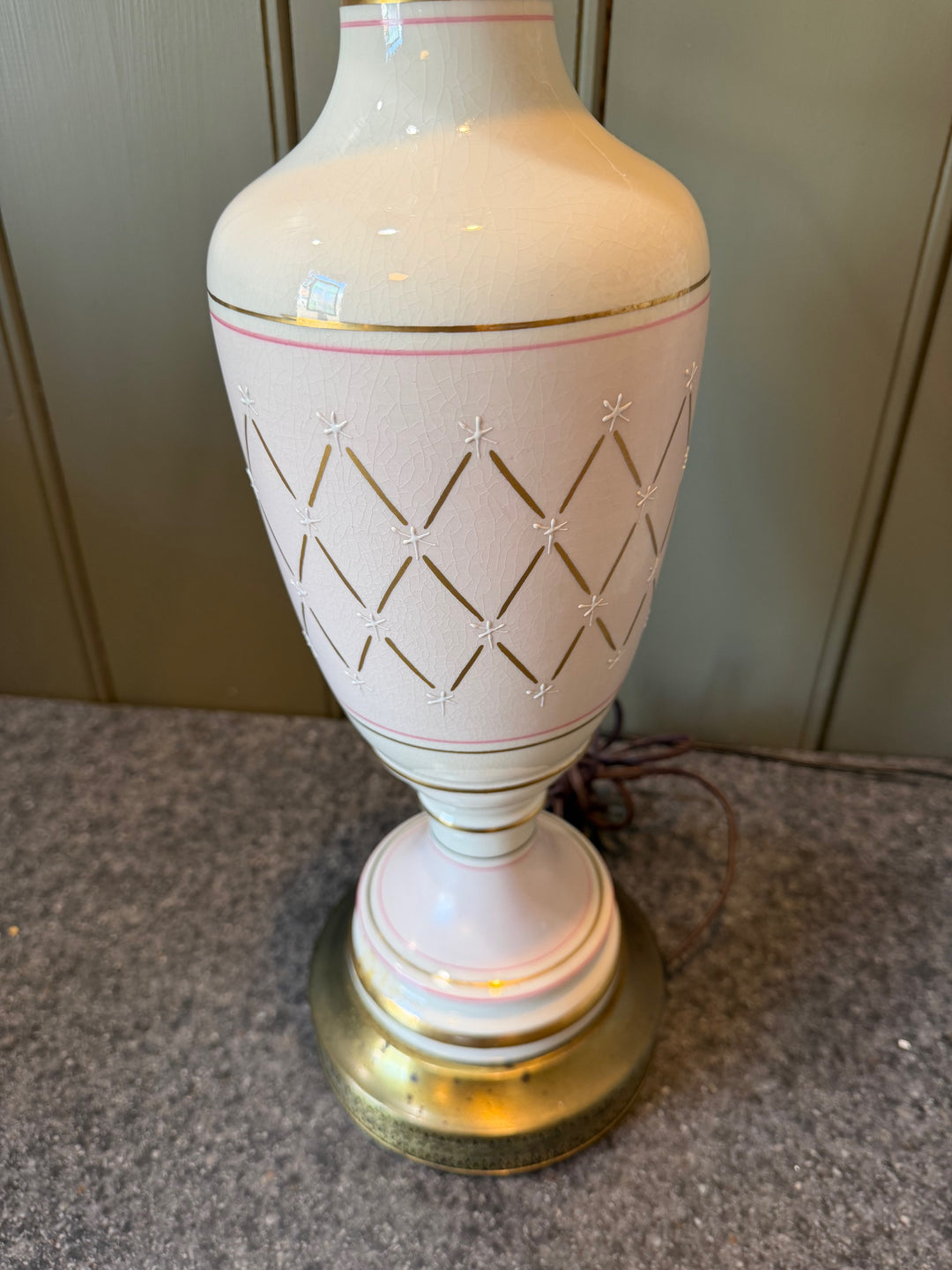 VV Lamp - Mid Century - Porcelain - 32"H
