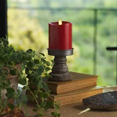 Luminara Indoor Flameless Pillar Candle/Red