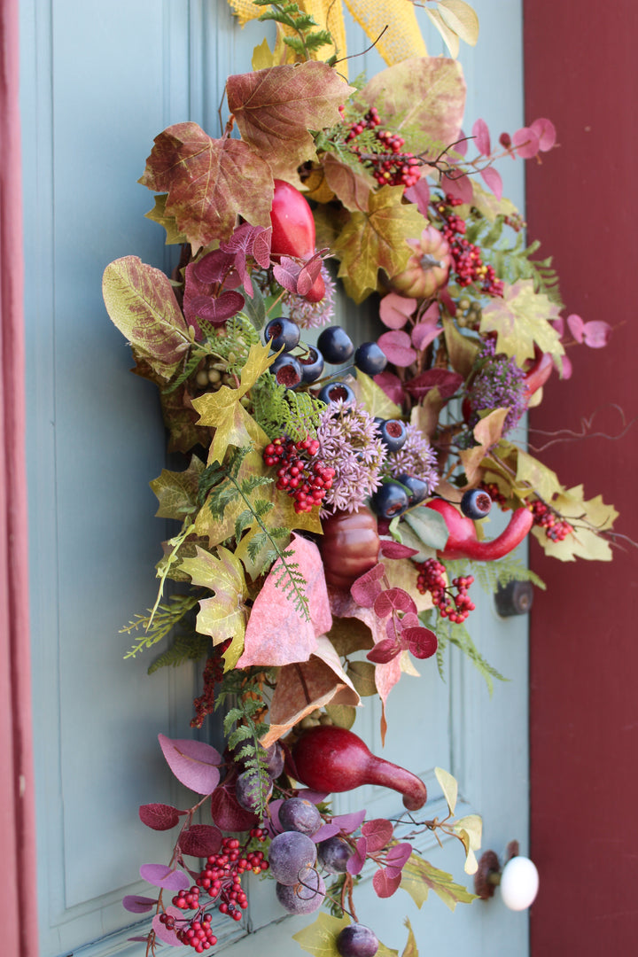 Plum Pumpkin Gourd Wreath